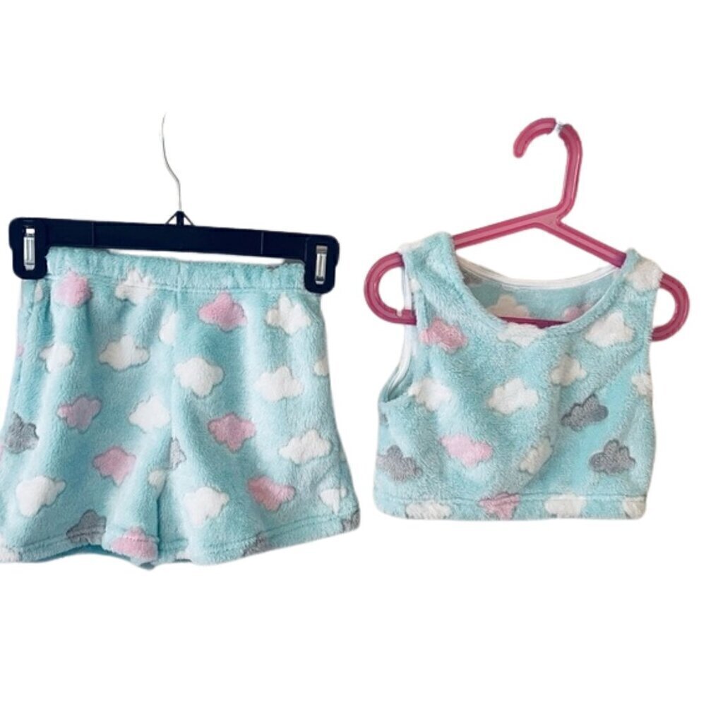 2pc set Flannel Short Tank Top Size 10 years old
